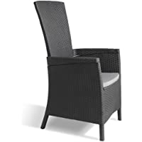 Allibert Vermont Sillón de Cena- Grafito-Gris (cojín de algodón sintético)- 64 x 68 x 107 cm
